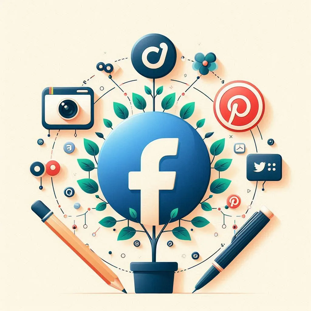 Facebook, Instagram and other social media icons.